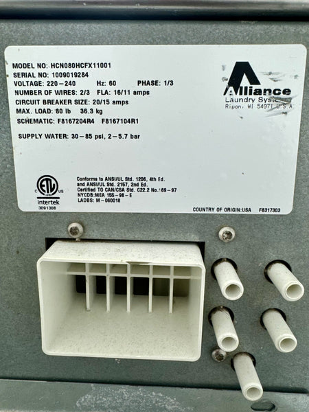 2010 Huebsch HCN080HCFX1101, 80lb