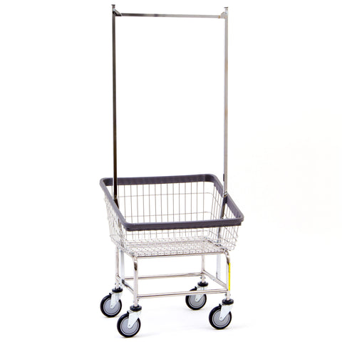100T58 Front Load Laundry Carts With Double Pole Racks