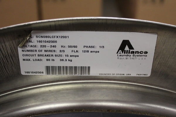 2016 Speed Queen SCN80, 80lb