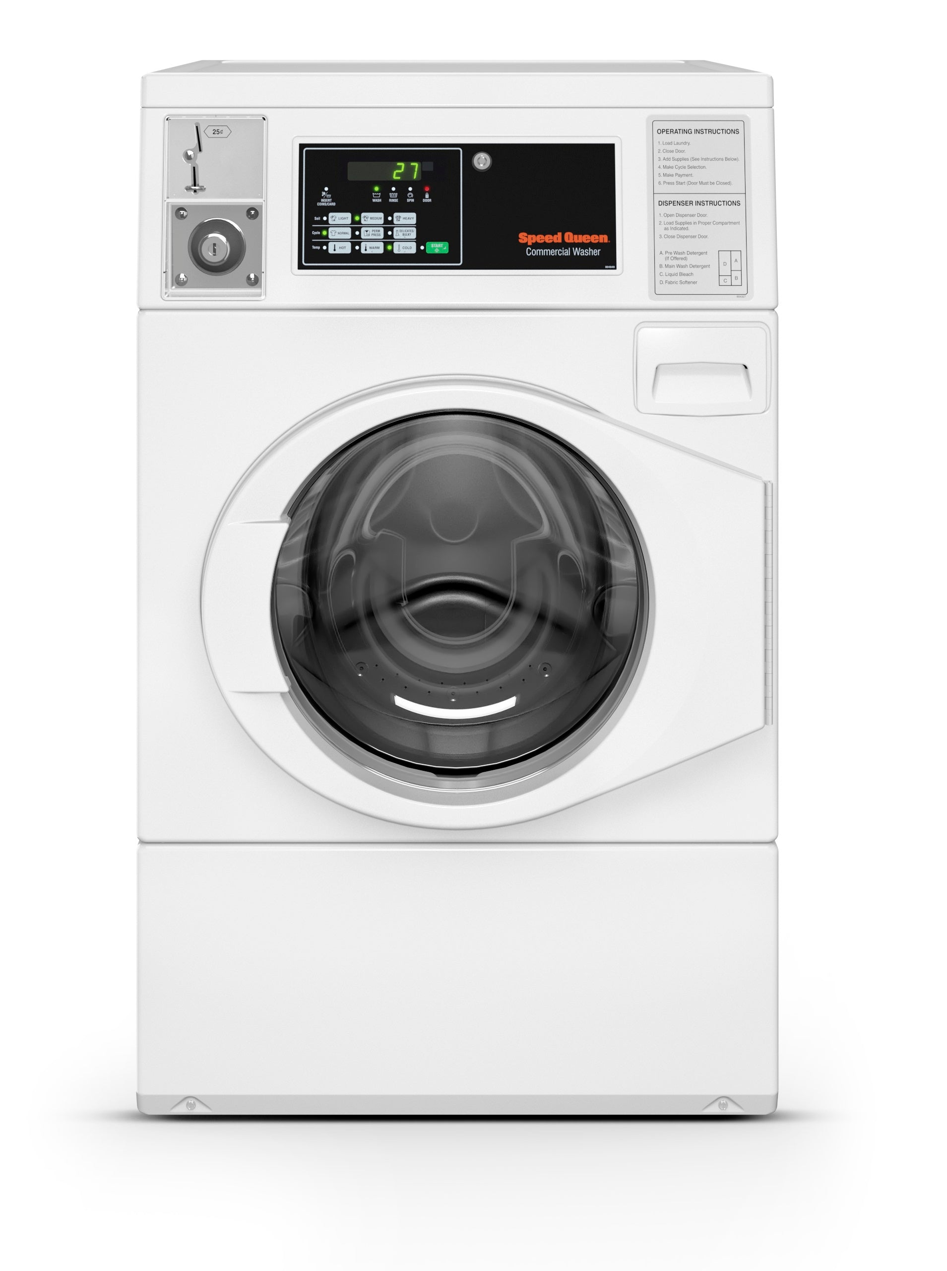 Whirlpool 27 Commercial Washer, Coin Equipped