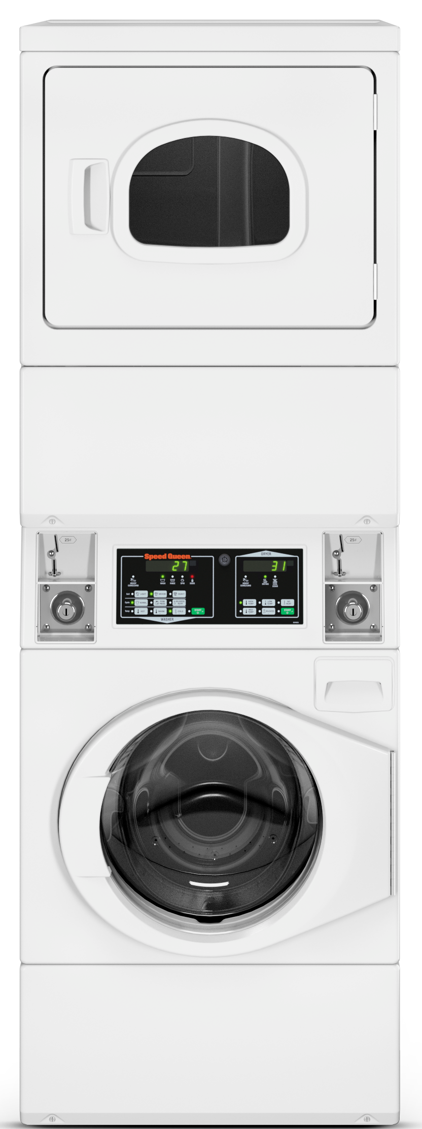 Speed Queen Stackable Washer Gas Dryer Combo STGNCASP116TW01 Speed Queen Stackable Washer Gas Dryer Combo STGNCASP116TW01